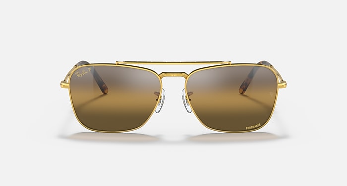 Ray-Ban Sunglasses Unisex New Caravan - Gold Frame Brown Lenses 55-15 Polarized