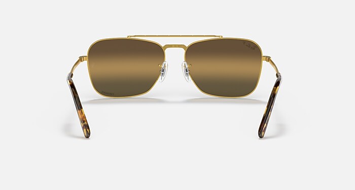 Ray-Ban Sunglasses Unisex New Caravan - Gold Frame Brown Lenses 55-15 Polarized
