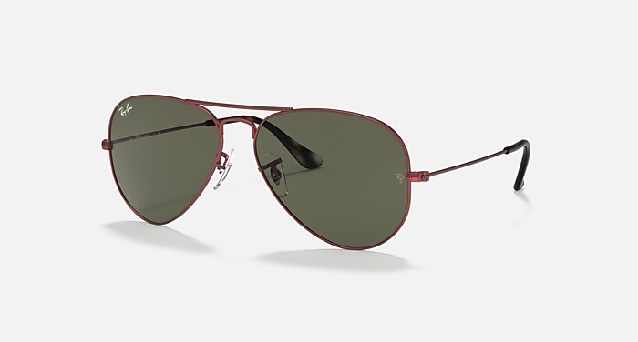 AVIATOR CLASSIC Sunglasses in Red Metal and G-15 Green - RB3025