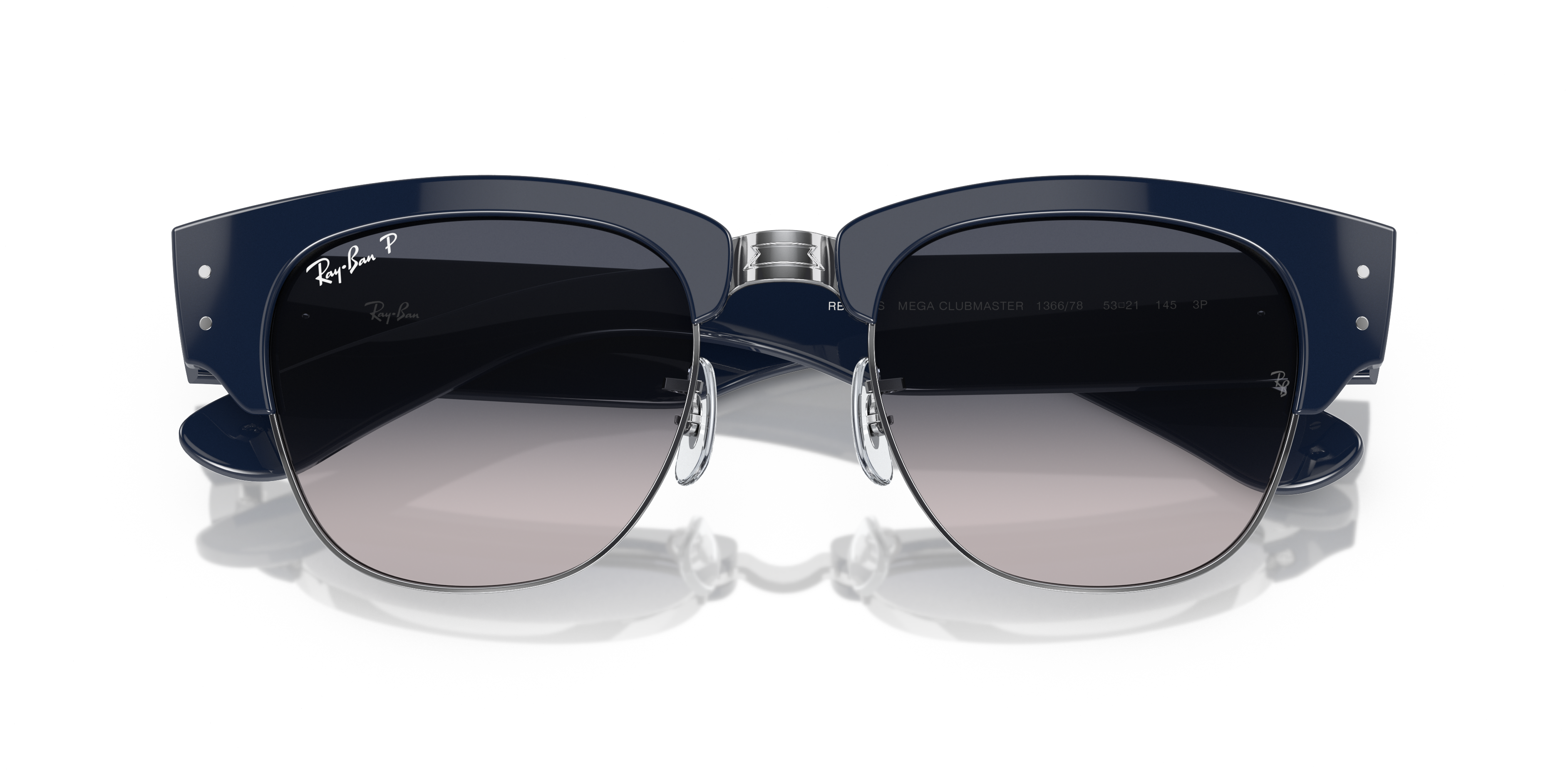 小物 Ray-Ban clubmaster Zero Blue NEW CLUBMASTER Sunglasses in Blue On Silver and Silver/Blue