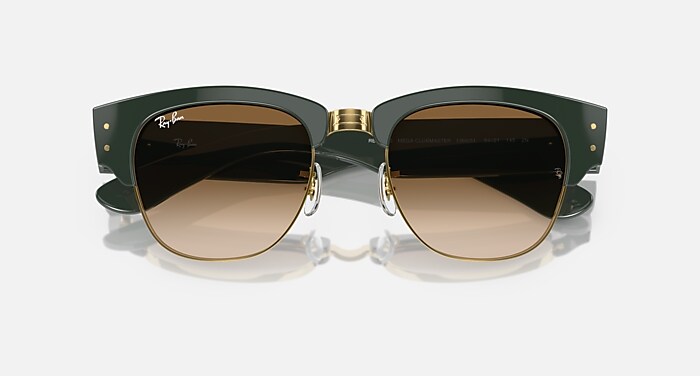 MEGA CLUBMASTER Sunglasses in Green On Gold and Light Brown