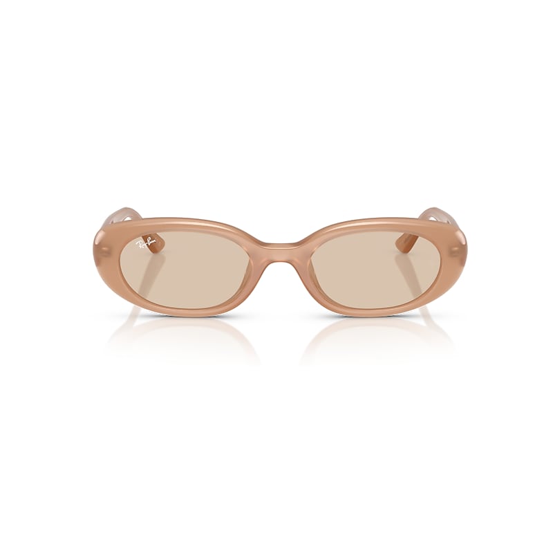 Ray Ban Rb4441d Washed Lenses Bio-based Sunglasses Opal Beige Frame Brown Lenses 53-21 In Opal Beige
