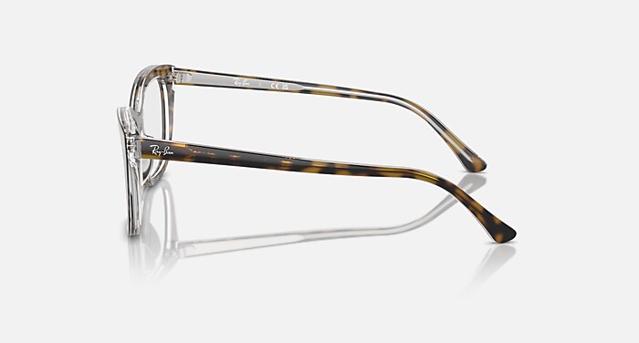 Ray-Ban Eyeglasses Unisex Rb5433 Optics Prescription - Black On Transparent Frame Clear Lenses 52-19 Polarized