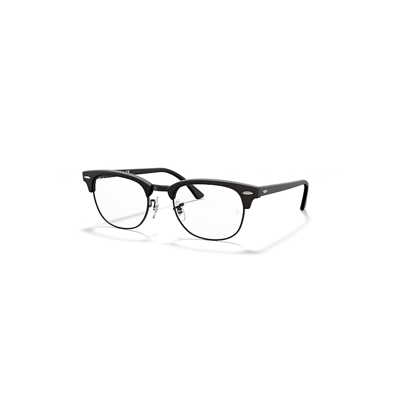 Ray-Ban Eyeglasses Unisex Clubmaster Optics - Black Frame Clear Lenses 49-21