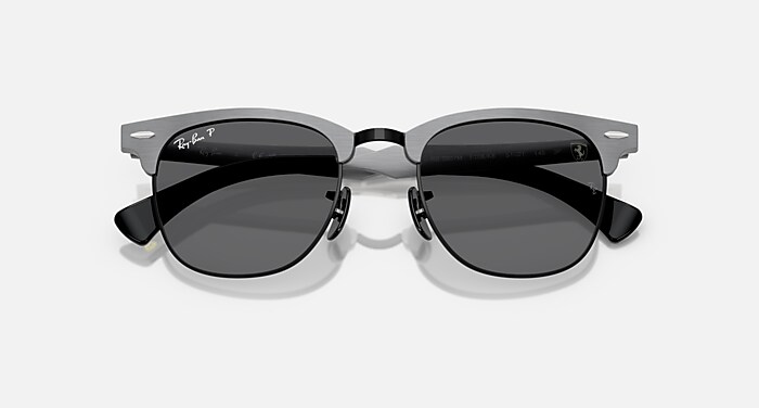 Ray-Ban Sunglasses Unisex Rb3807m Scuderia Ferrari Collection Chromance - Brushed Grey Frame Grey Lenses 51-21 Polarized