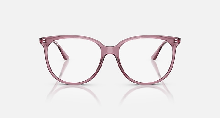 Ray-Ban Eyeglasses Woman Rb4378v Optics Prescription - Opal Light Violet Frame Clear Lenses 54-16 Polarized