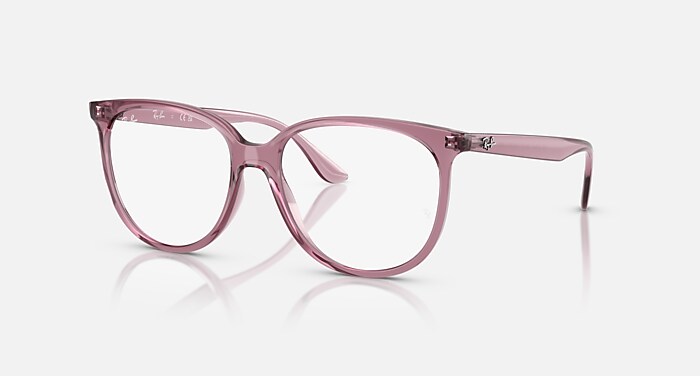 Ray-Ban Eyeglasses Woman Rb4378v Optics Prescription - Opal Light Violet Frame Clear Lenses 54-16 Polarized