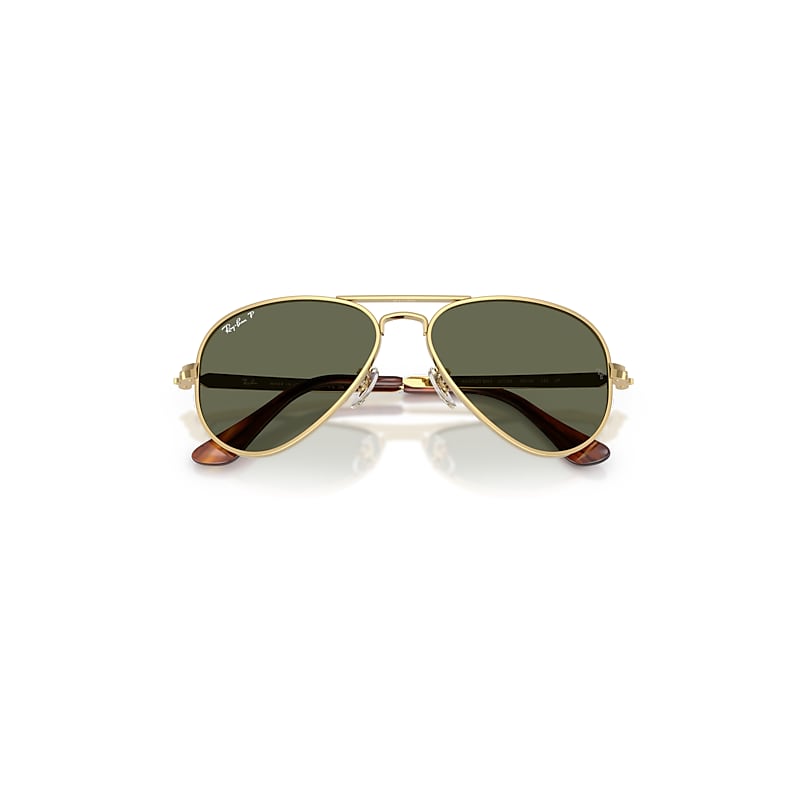 Ray-Ban Aviator Max Sunglasses Arista Gold Frame Green Lenses Polarized 62-16