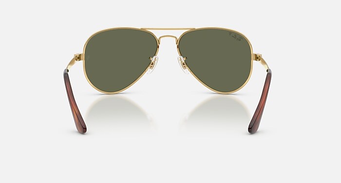 Ray-Ban Sunglasses Unisex Aviator Max - Arista Gold Frame Green Lenses 58-16 Polarized
