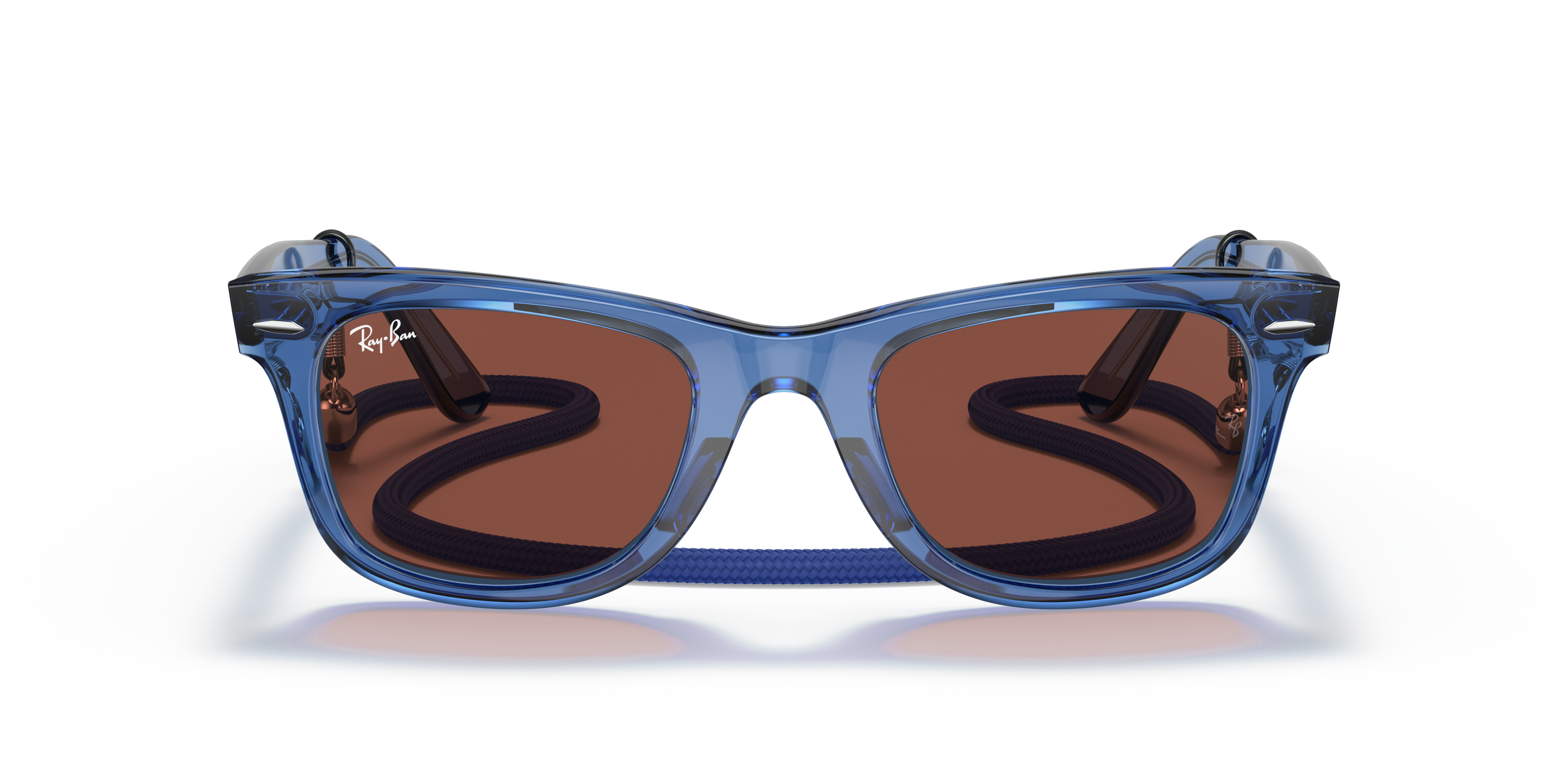 Ray-Ban WAYFARER RB2140F レアプリント ORIGINAL WAYFARER COLORBLOCK Sunglasses in Transparent Blue