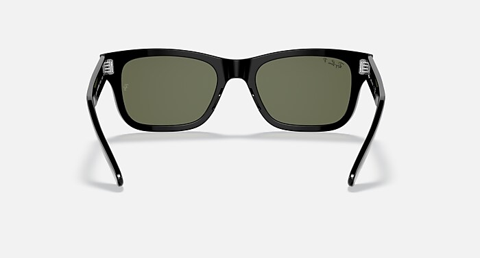 Ray-Ban Sunglasses Man Burbank - Black Frame Green Lenses 55-20 Polarized