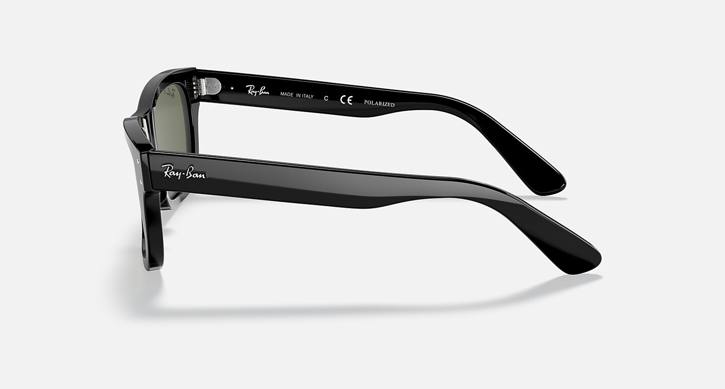 Ray-Ban Sunglasses Man Burbank - Black Frame Green Lenses 55-20 Polarized