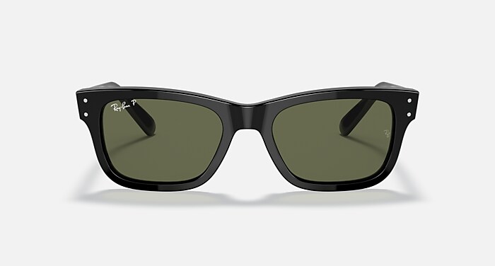 Ray-Ban Sunglasses Man Burbank - Black Frame Green Lenses 55-20 Polarized