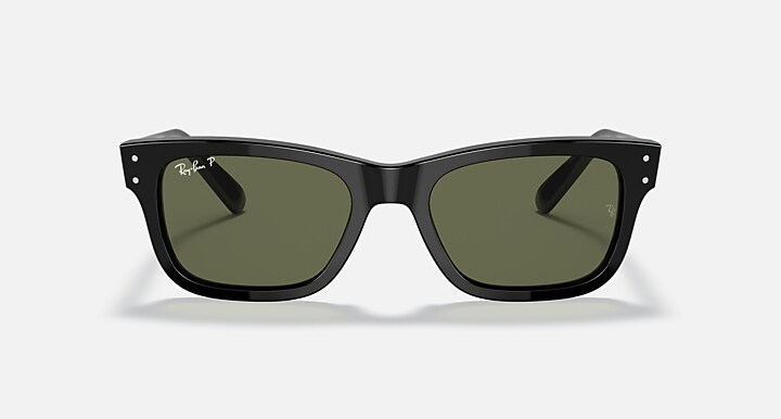 Ray-Ban Sunglasses Man Burbank - Black Frame Green Lenses 55-20 Polarized