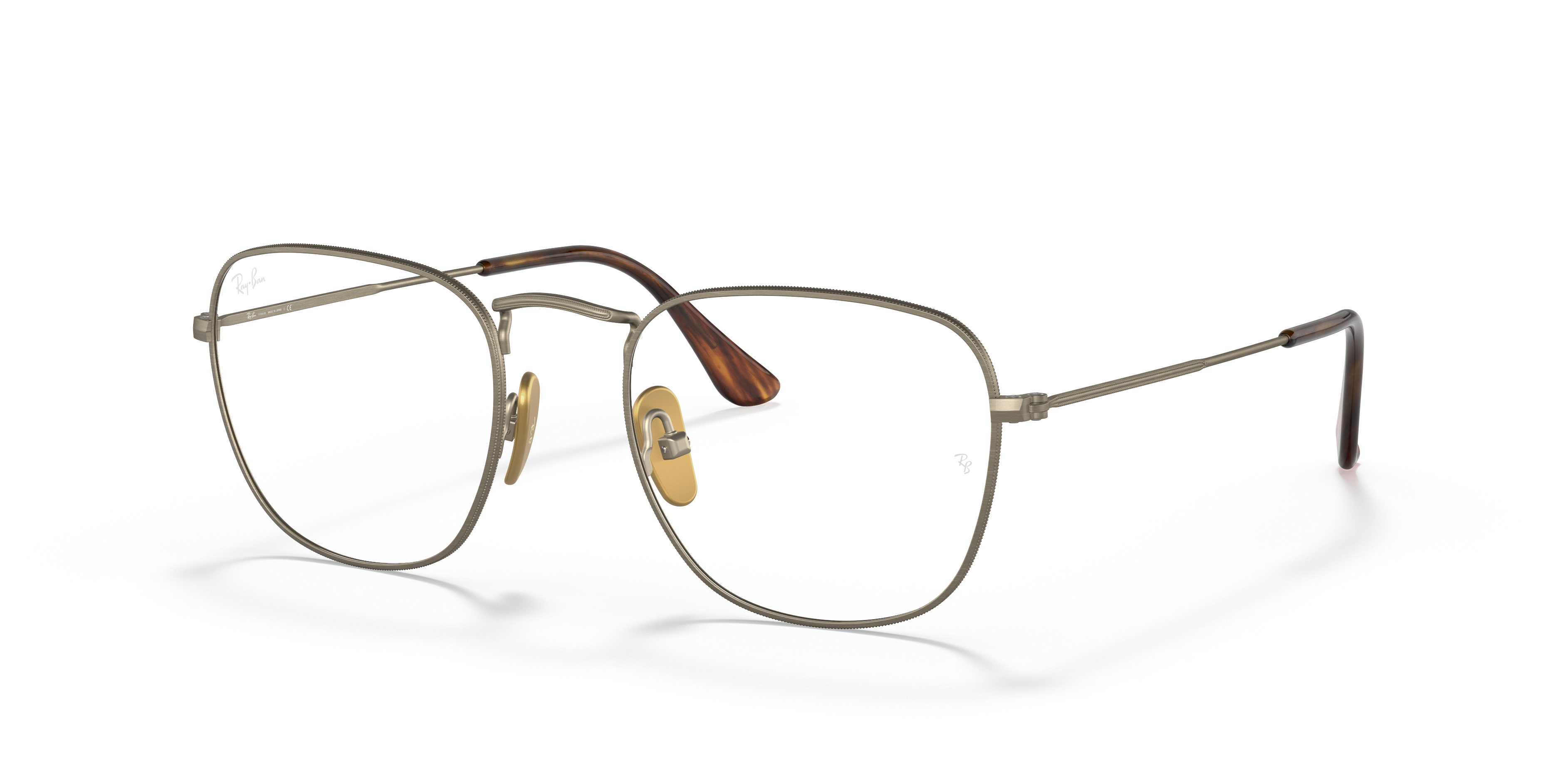 FRANK TITANIUM OPTICS Polished Demigloss Antique Gold Frame Clear Lenses 48-20