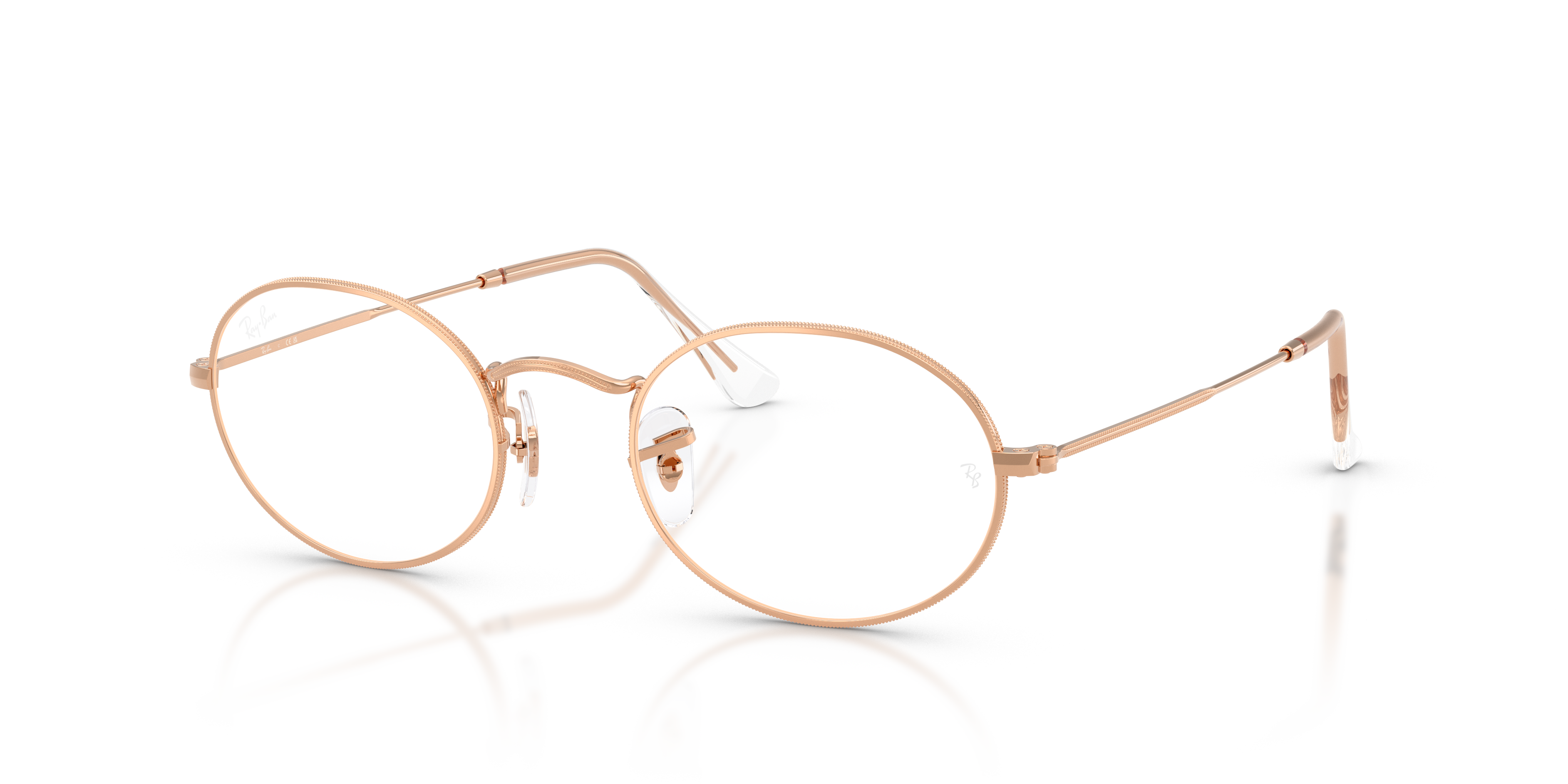 OVAL OPTICS Polished Rose Gold Frame Clear Lenses 48-21