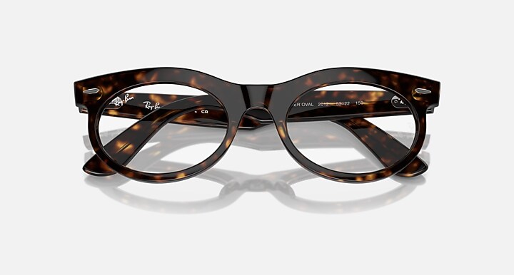 Ray-Ban Eyeglasses Unisex Wayfarer Oval Optics Prescription - Havana Frame Clear Lenses 50-22 Polarized