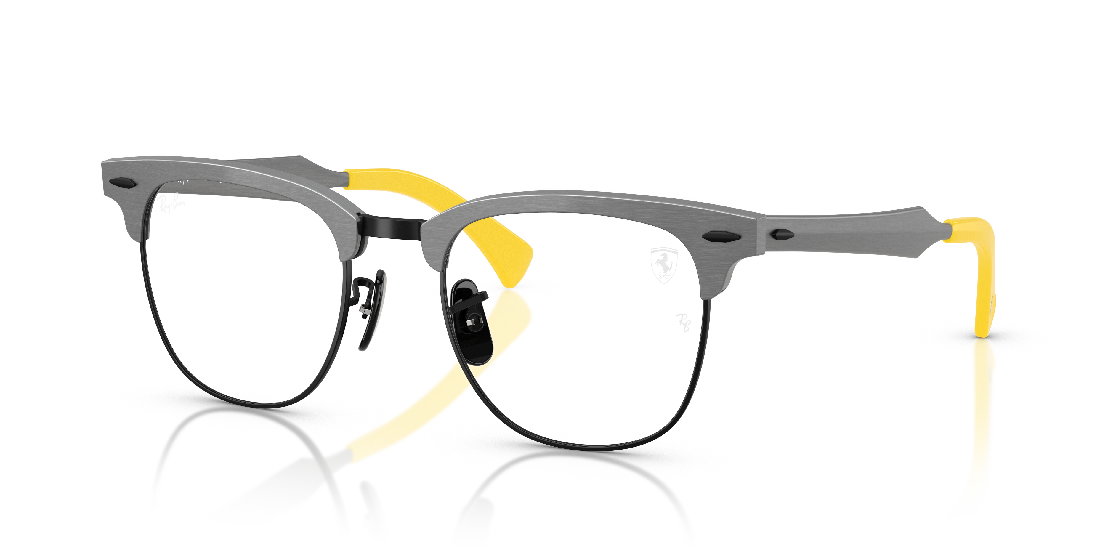 RB3807VM OPTICS SCUDERIA FERRARI COLLECTION Matte Brushed Grey On Black Frame Clear Lenses 51-21
