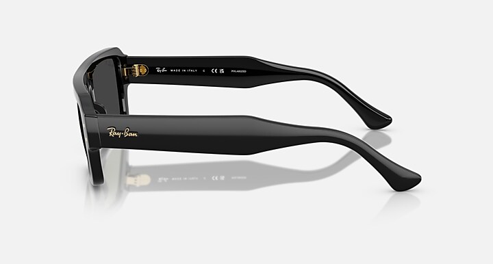 Ray-Ban Sunglasses Unisex Lukas Bio-based - Black Frame Black Lenses 56-20 Polarized