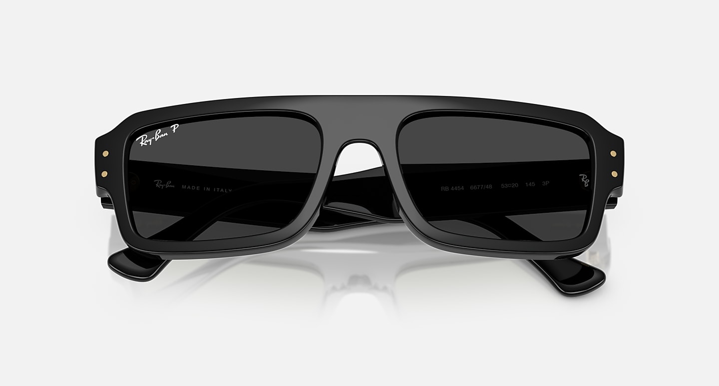 Ray-Ban Sunglasses Unisex Lukas Bio-based - Black Frame Black Lenses 56-20 Polarized