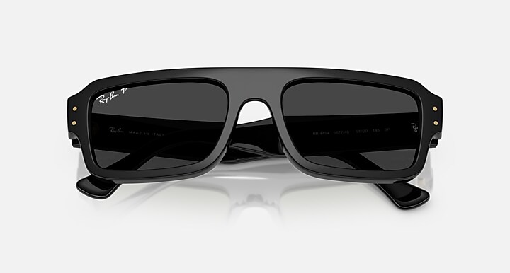 Ray-Ban Sunglasses Unisex Lukas Bio-based - Black Frame Black Lenses 56-20 Polarized