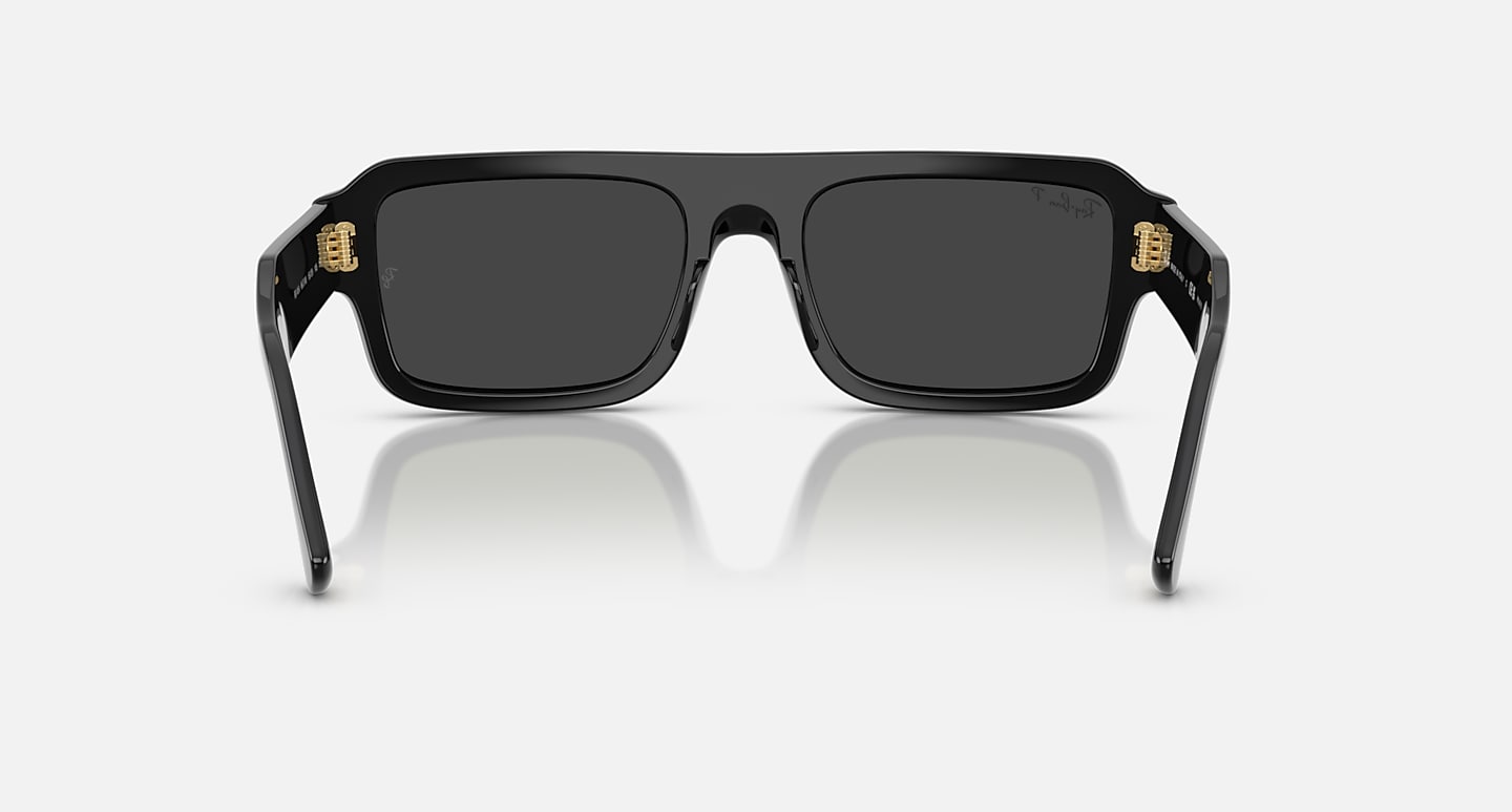 Ray-Ban Sunglasses Unisex Lukas Bio-based - Black Frame Black Lenses 56-20 Polarized
