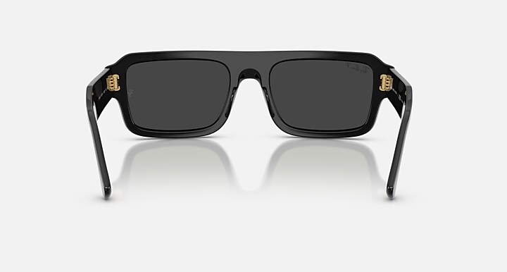 Ray-Ban Sunglasses Unisex Lukas Bio-based - Black Frame Black Lenses 56-20 Polarized