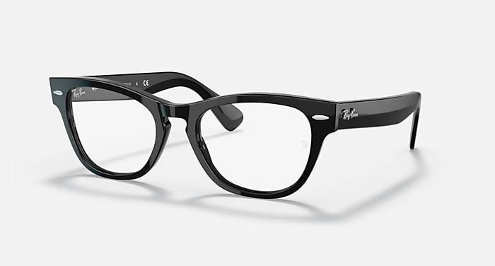 Ray-Ban Eyeglasses Unisex Laramie Optics Prescription - Black Frame Clear Lenses 54-20