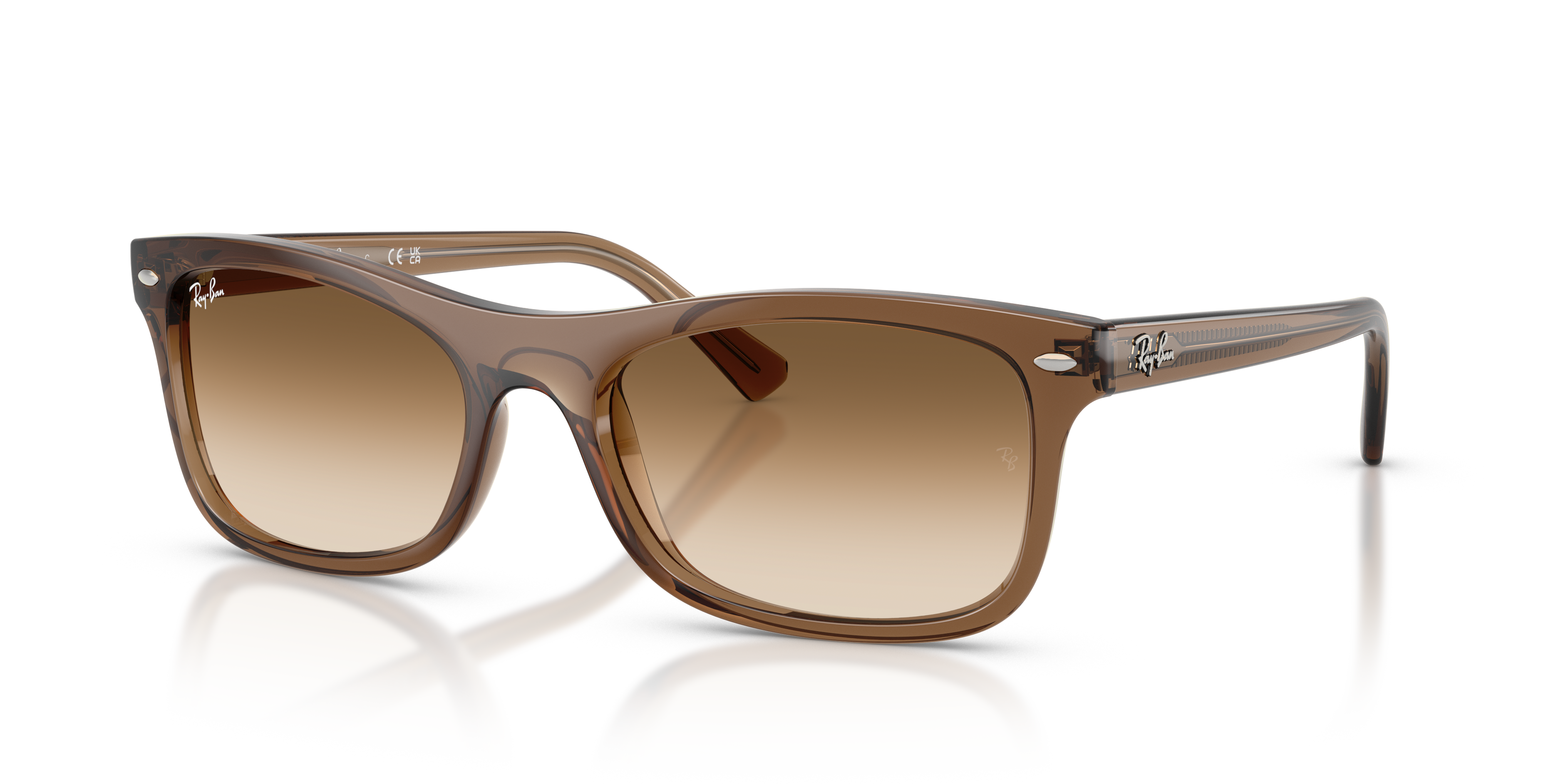 RB2226 Polished Transparent Light Brown Frame Clear Gradient Brown Lenses 57-20