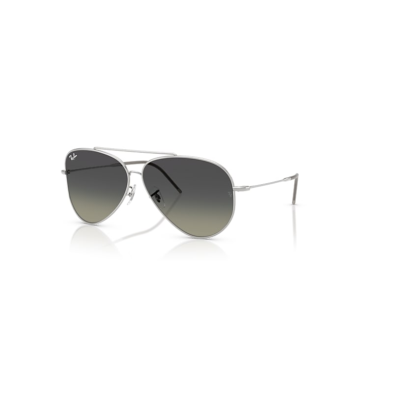 Ray-Ban Sunglasses Unisex Aviator Reverse - Silver Frame Grey Lenses 59-11