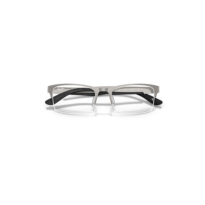 Ray Ban Rb7551 Optics Eyeglasses Gunmetal Frame Clear Lenses Polarized 54-19 In Gray