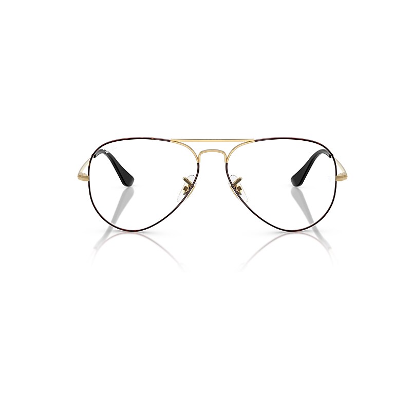 Ray Ban Aviator Optics Eyeglasses Arista Frame Clear Lenses Polarized 55-14 In Arista