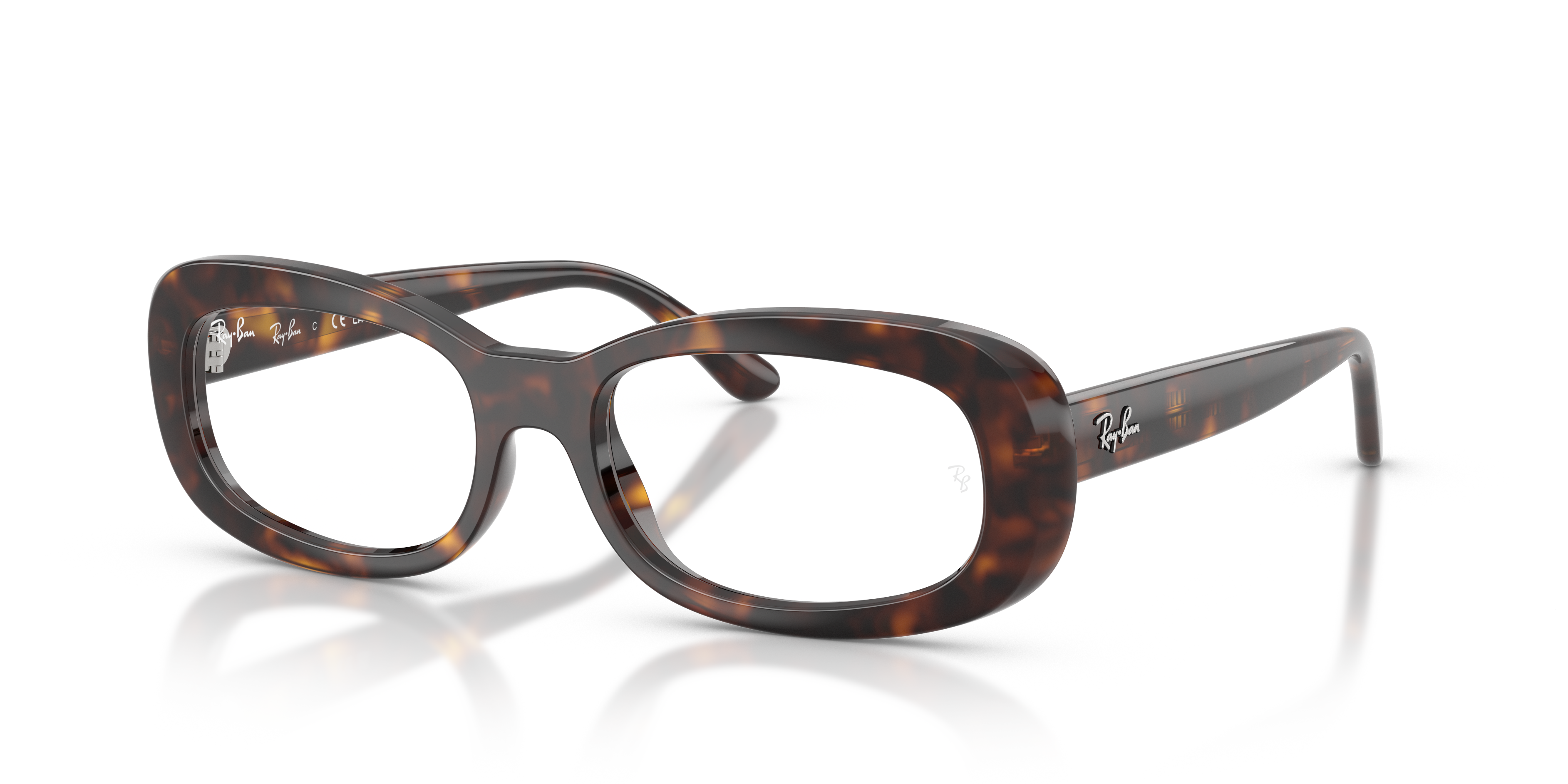 RB2221V OPTICS Polished Havana Frame Clear Lenses 51-18