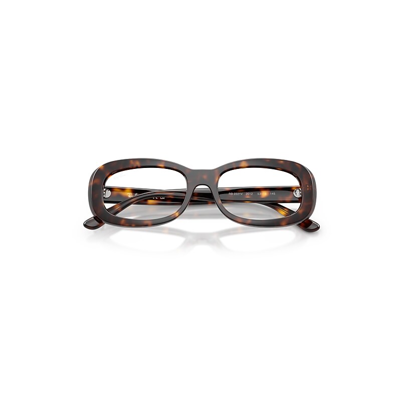 Ray Ban Rb2221v Optics Eyeglasses Havana Frame Clear Lenses Polarized 53-18 In Brown