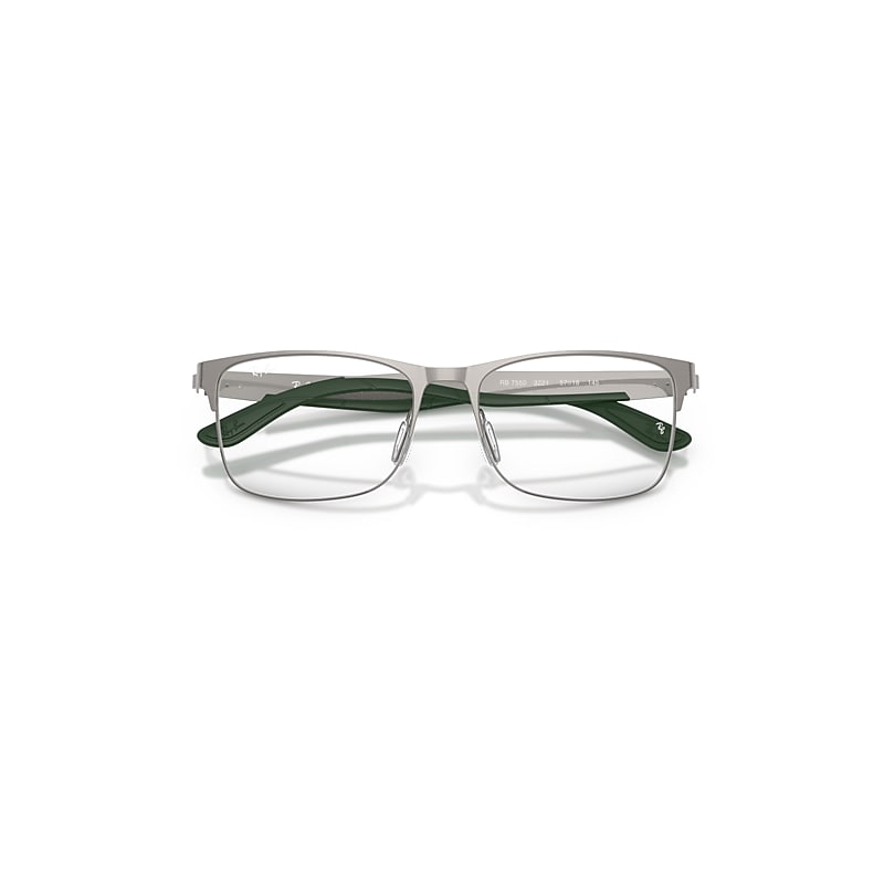 Ray Ban Rb7550 Optics Eyeglasses Gunmetal Frame Clear Lenses Polarized 57-18 In Gray