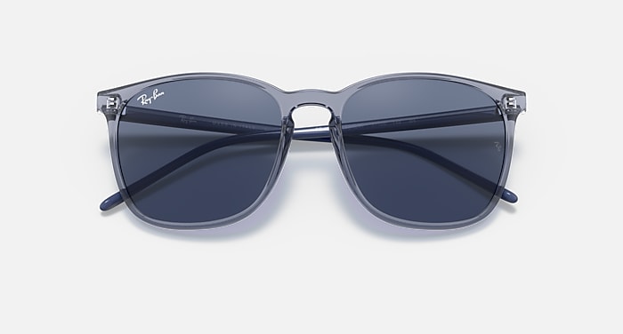 Les lunettes de soleil RB4387 en Transparent Bleu et Bleu foncé