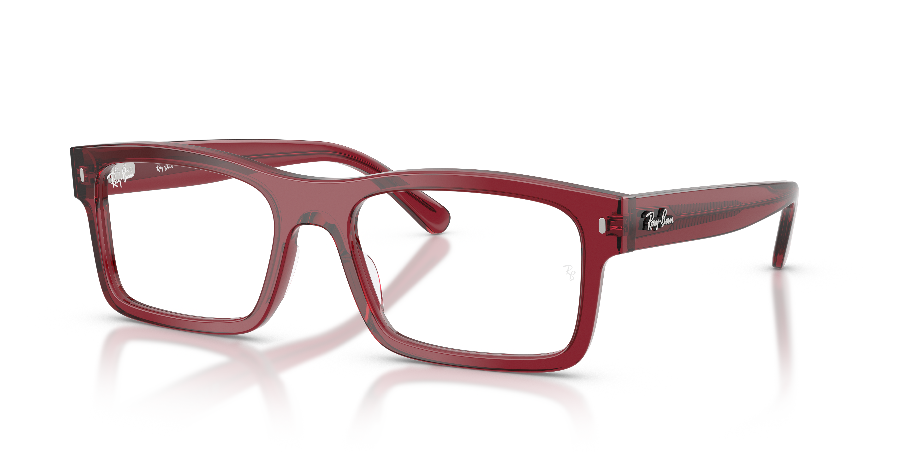 RB5435 OPTICS Polished Transparent Bordeaux Frame Clear Lenses 56-19