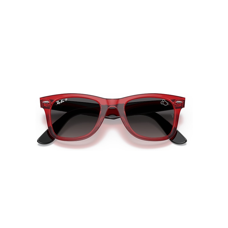 Ray-Ban Rb2140 Wayfarer Mickey J22 Sunglasses Black Frame Grey Lenses Polarized 50-22