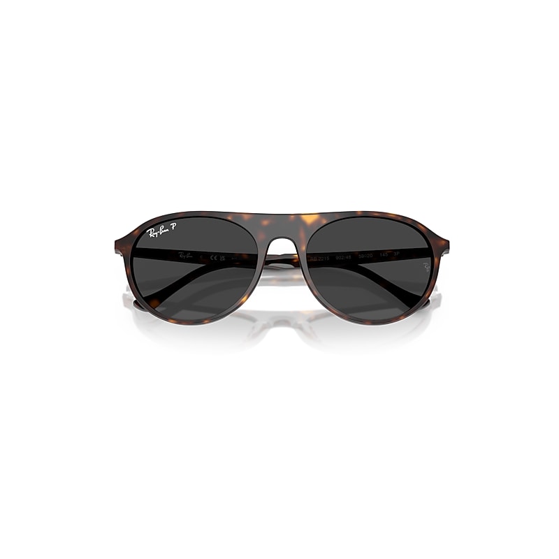 Ray Ban Rb2215 Sunglasses Havana Frame Black Lenses Polarized 59-20 In Havana
