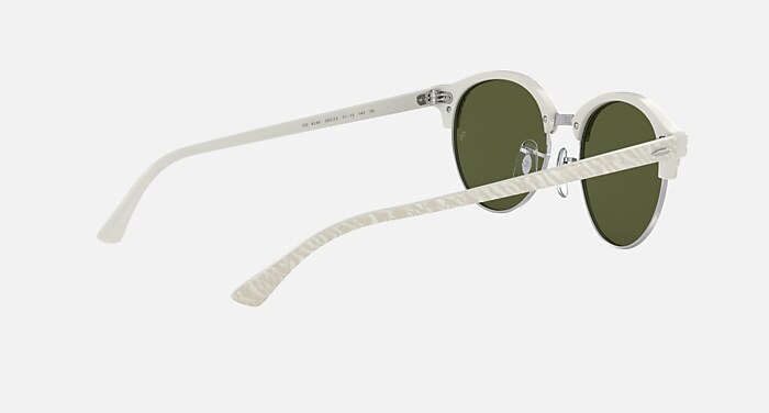 ☆Ｋ☆【美品】レイバン Ray-Ban RB4246 白シェル White Sunglasses in Light Green Mirror and CLUBROUND FLASH