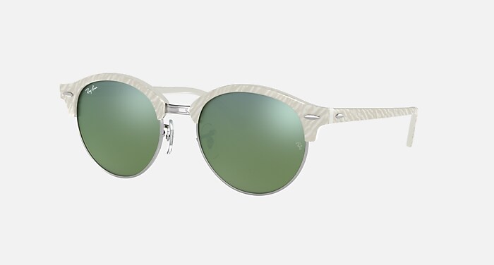 CLUBROUND FLASH LENSES Sunglasses in White and Light Green  display picture 3
