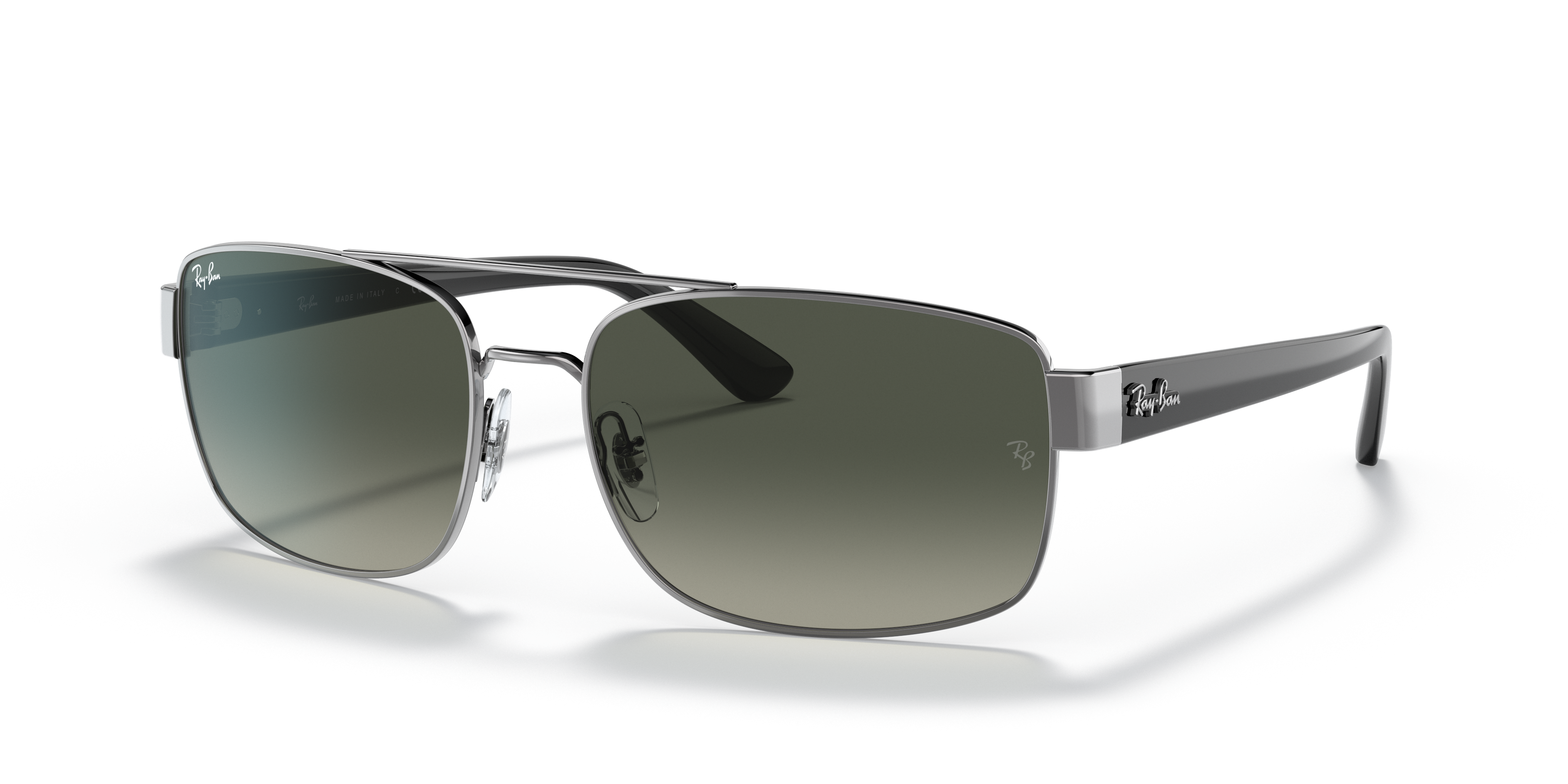 RB3687 Polished Gunmetal Frame Grey Gradient Lenses 61-17