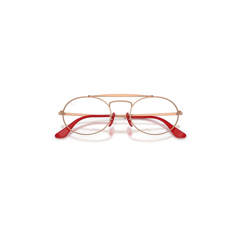 Ray Ban Rb3775vm Optics Scuderia Ferrari Collection Eyeglasses Matte Rose Gold Frame Clear Lenses Polarized