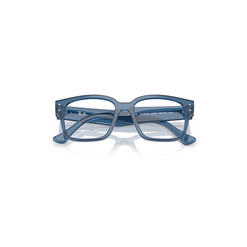 Ray Ban Laurene Optics Bio-based Eyeglasses Transparent Blue Frame Clear Lenses Polarized 53-18 In Transparent Blue