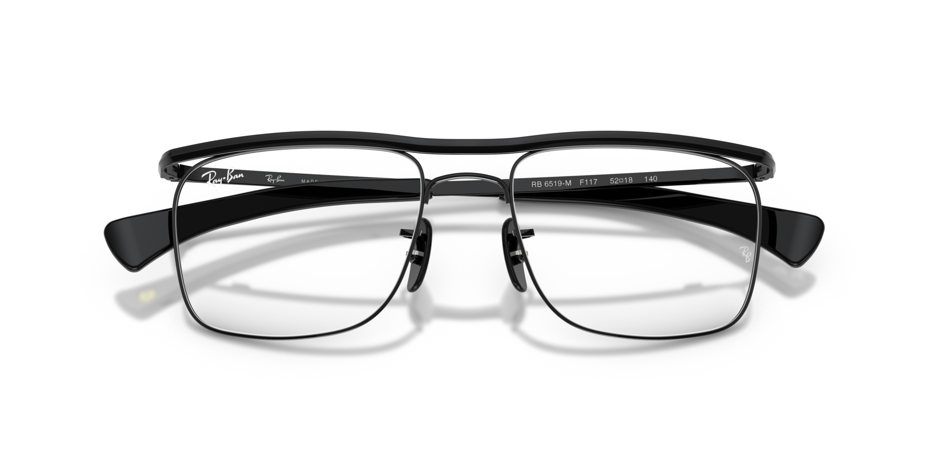 Ray-Ban Rb6519m Optics Scuderia Ferrari Collection Eyeglasses Black Frame Clear Lenses Polarized 52-18 290$