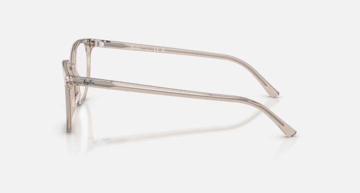 Ray-Ban Eyeglasses Unisex Elliot Optics Online Only Prescription - Transparent Light Brown Frame Clear Lenses 50-19 Polarized