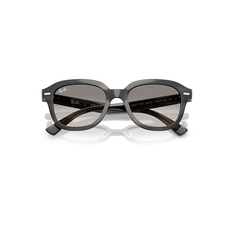 Ray-Ban Erik Sunglasses Striped Grey Frame Grey Lenses 53-20