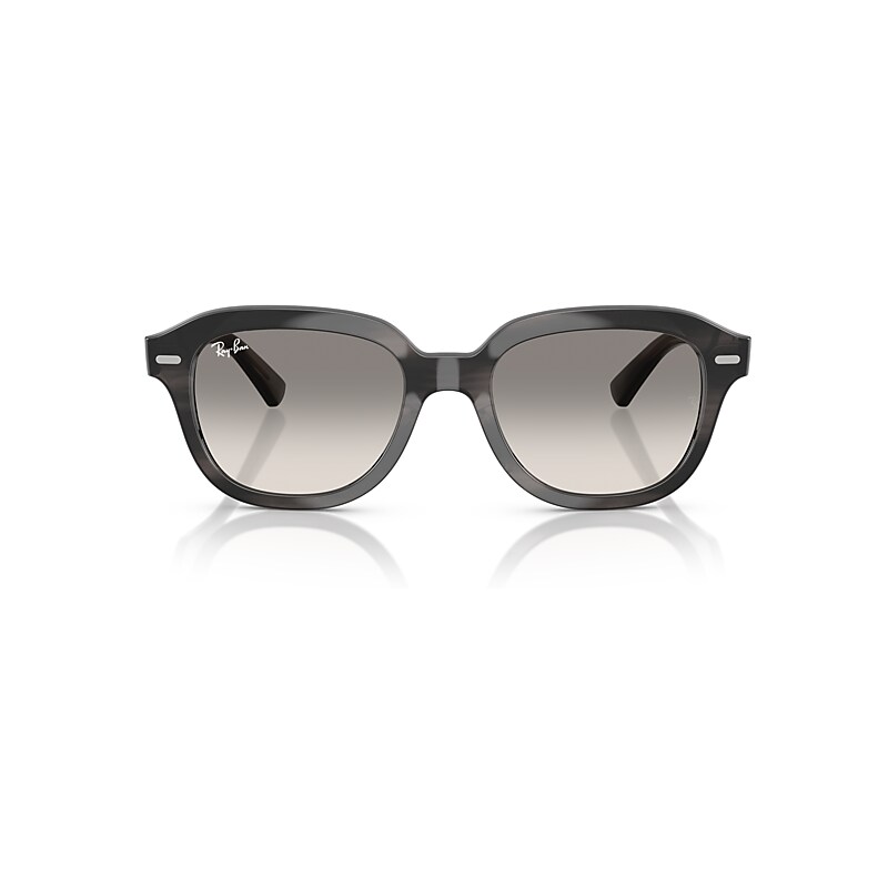 Ray Ban Erik Sunglasses Striped Grey Frame Grey Lenses 53-20 In Striped Grey