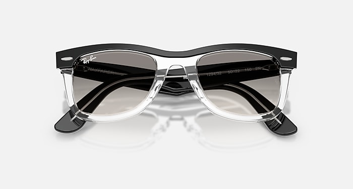 Ray-Ban Sunglasses Unisex Wayfarer Street Neat - Black On Transparent Frame Grey Lenses 50-22