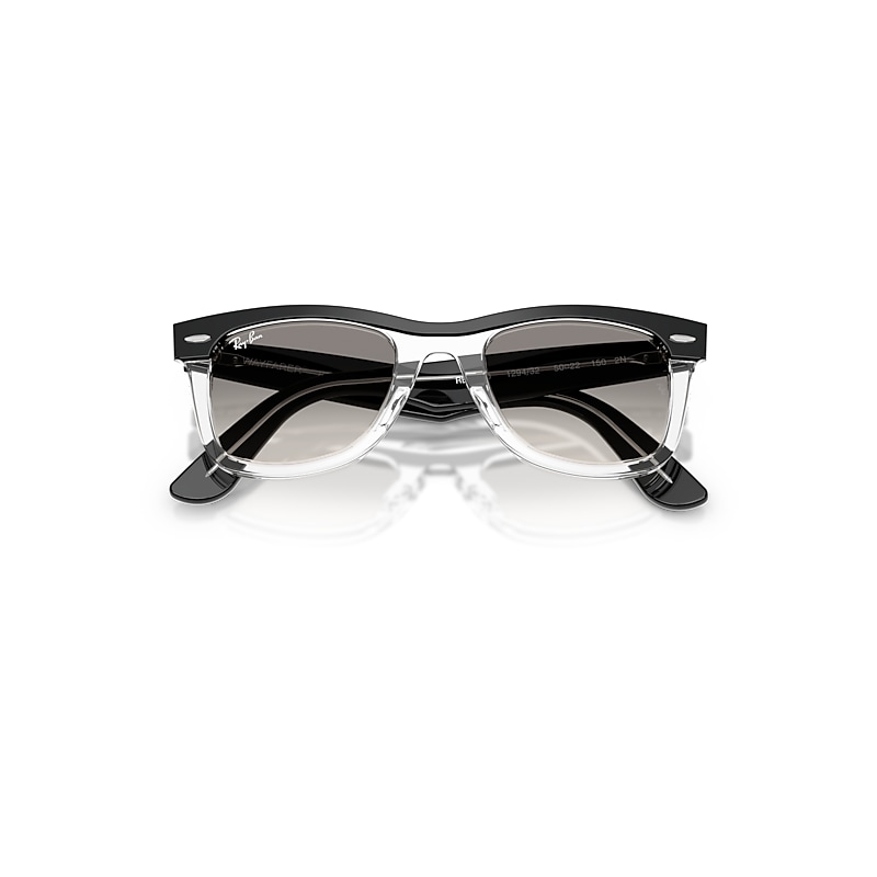 Ray Ban Wayfarer Street Neat Sunglasses Black On Transparent Frame Grey Lenses 50-22 In Black